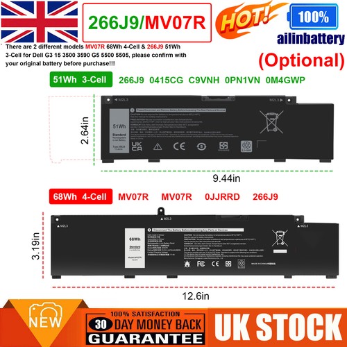 266j9 mv07r battery for - ✅266j9/mv07r,