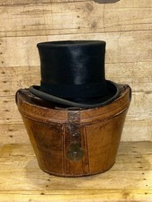 Antique Black Fur Felt Top Hat