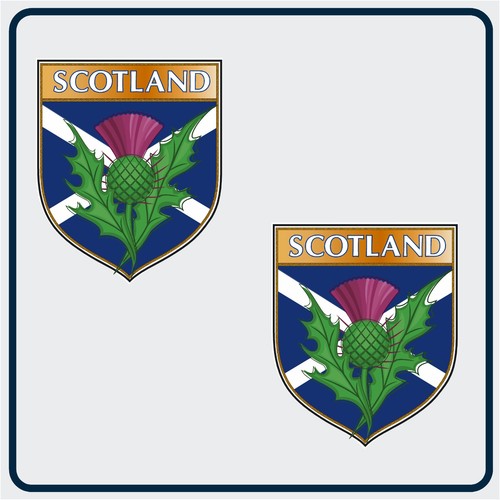 Scottish thistle domed sticker - scottish,