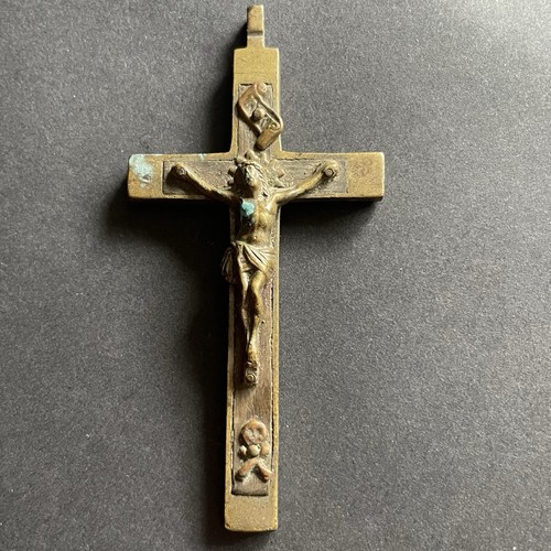 Antique wood brass catholic - antique, &