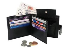 Designer Mens Leather Wallet RFID SAFE Contactless Card Blocking ID Protection