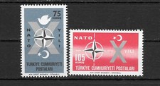 Turkey 1962 10th Anniv of Turkish Admission N.A.T.O . Set Mint Never Hinged **
