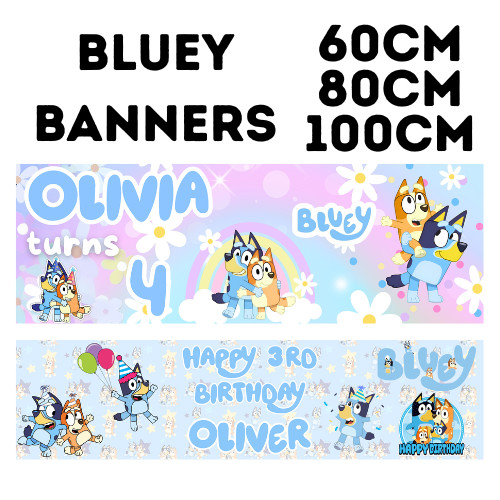 Bluey birthday banner custom - birthday,