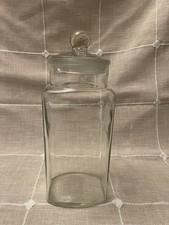 Vintage British Made large 11.5" glass sweet / storage jar ground lid
