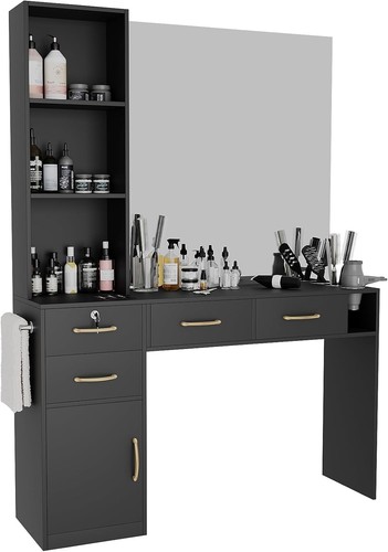 Black salon station with - station, 4