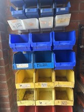 Lin Bins Plastic Workshop Storage Boxes Pack 40 Plus Steel Panel Assorted Sizes