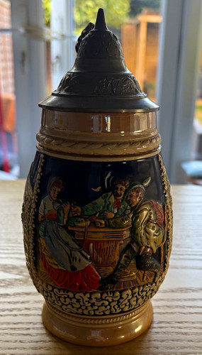 Ceramic beer stein with - beer,