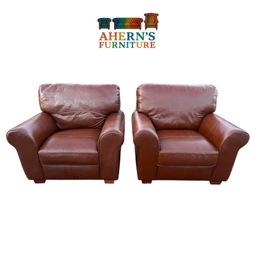 Pair habitat brown leather - pair,