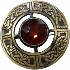 Kilt Fly Plaid Brooch Multi Color Stones Kilt celtic Brooches 3 inch diameter
