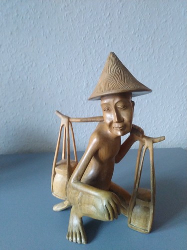 Vintage wooden carved figure - carved,
