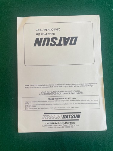 Datsun oct 1981 - oct,