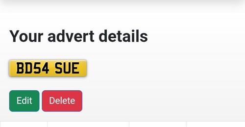 Private number plate for sue - plate,