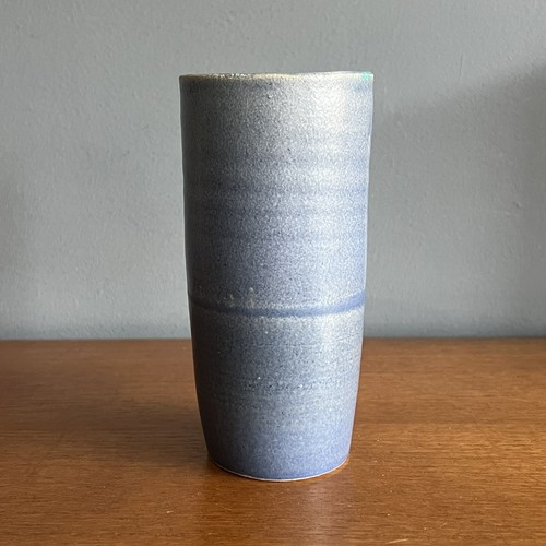 Studio pottery blue vase - pottery,