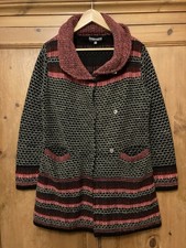M&S Per Una Wool Blend M Knit Cardigan Jacket Autumnal Winter Earthy Hippy Boho