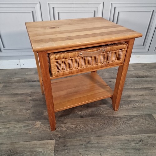 Vintage bedside table wicker - bedside,