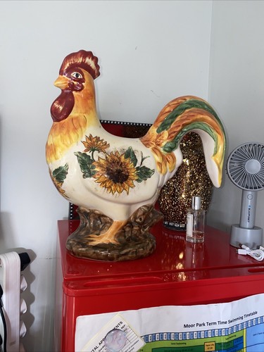 Vintage ceramic rooster hand - ceramic,
