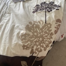 Double Duvet Cover And 2 Matching Pillow Cases In Cream, Chocolate And Gold