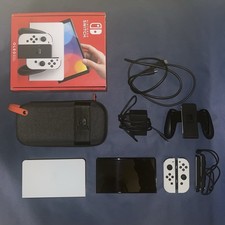 Nintendo Switch OLED White Model Bundle - Includes Cables, Case And Accessories