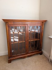 Vintage Yew Cabinet With Glass