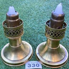 Pair Vintage Brass Mason Constant Flame Candle Lamp By Standex International Ltd