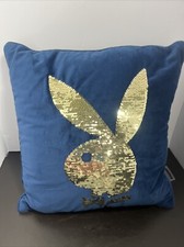 Playboy official PLAYBOY reverse sequin accent pillow Blue 