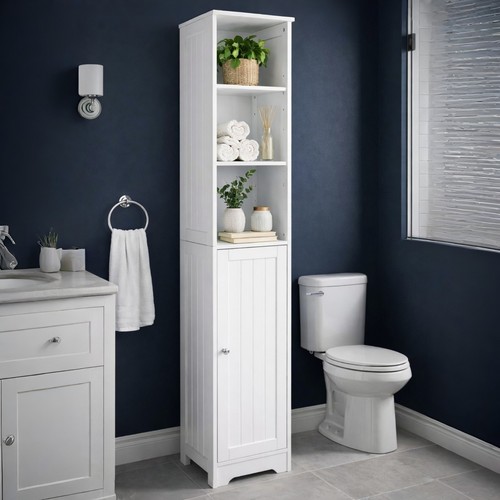 White tall boy - boy, shelving
