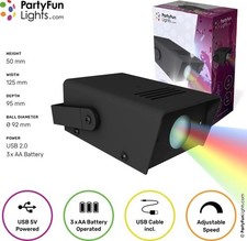 LED Disco Party Light 5 Led's USB2.0 AA Battery Power Adjustable Speed Birthday