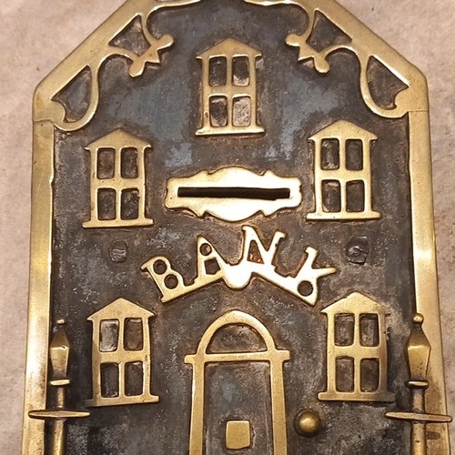 Antique brass house front - brass,
