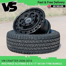 FOR VW CRAFTER 06–16 6x130 17" SLOT MAG WHEELS & BUDGET TYRES BUNDLE  MATT BLACK