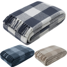 Large Checked Sofa Throw