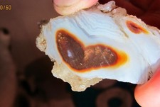 Fire Agate Window, Natural Heart, Unique, Rare, Gemstone, Collectable, 19.7g