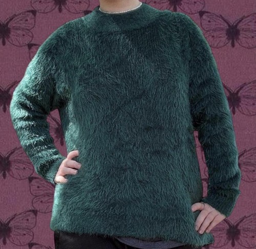 Y2k alt green fuzzy - green, l