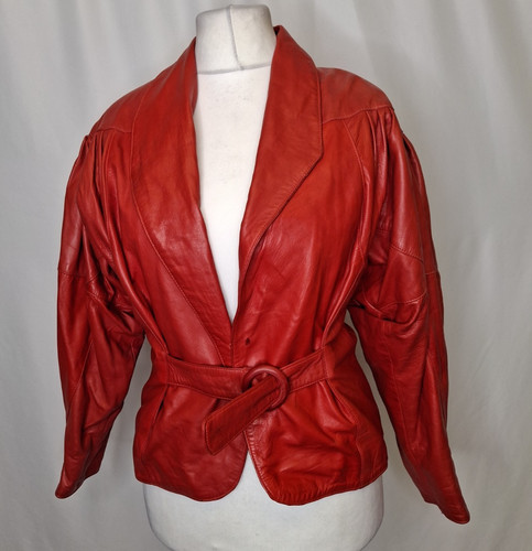 Vintage red leather jacket - red,