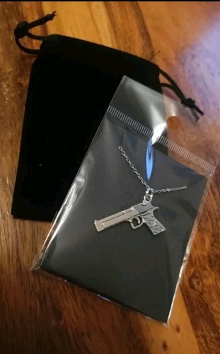 Gun pendant stainless - pendant, 20"