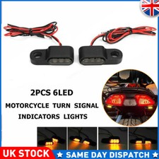 2x Mini Motorcycle LED Turn Signals Blinker Light Indicator Amber Lamp Universal
