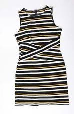 41Hawthorn WomensStriped Polyester Blend Mini Size S Boat Neck