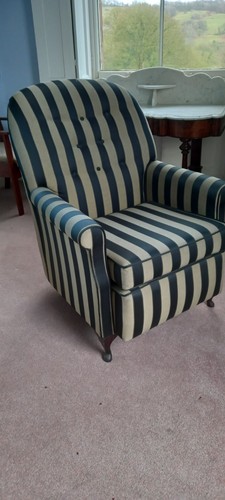 Arm chair reupholstered in - reupholstered,