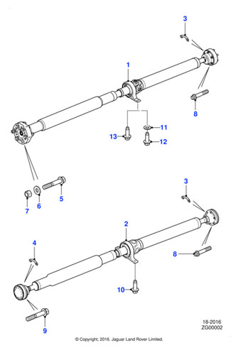 Jaguar propshaft d - xf, 5.0