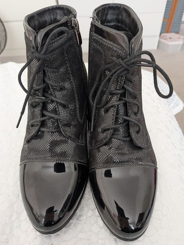 Ladies black lace - black, lace-up