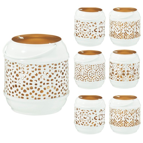 Set white metal tealight - set,