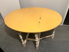 COLLECTION ONLY!!! - Shabby Chic Solid Wood Drop Leaf Oval Dining Table