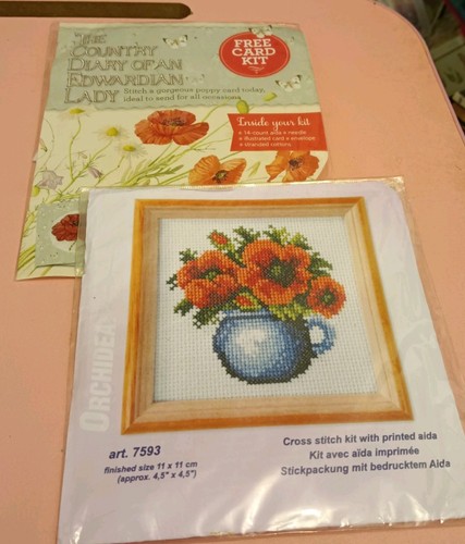 Poppy cross stitch - cross, bundle