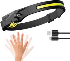 Waterproof COB LED Head-Torch Rechargeable | USB Motion Sensor COB Headlamp