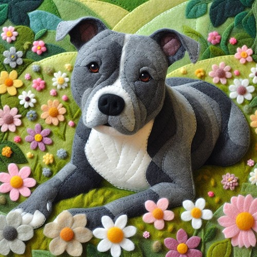 Luxury grey staffy birthday - luxury,