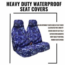 Blue Camouflage Car Seat Cover