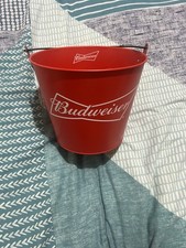 Budweiser Red Ice Bucket Beer with Black Handle BBQ Party Bottle