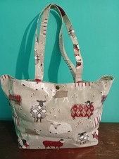 Sheep Oilcloth Fabric Shopper/Craft/Sewing/Knitting Bag/Tote Exc Cond Unused