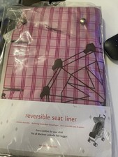 MACLAREN  REVERSIBLE BUGGY SEAT LINER FITS MACLAREN  BUGGYS GREEN/PINK