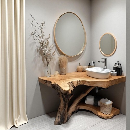 Natural wood corner - natural, bathroom