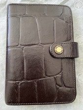 Mulberry Brown Croc Leather Pocket Organiser Filofax Notebook Agenda